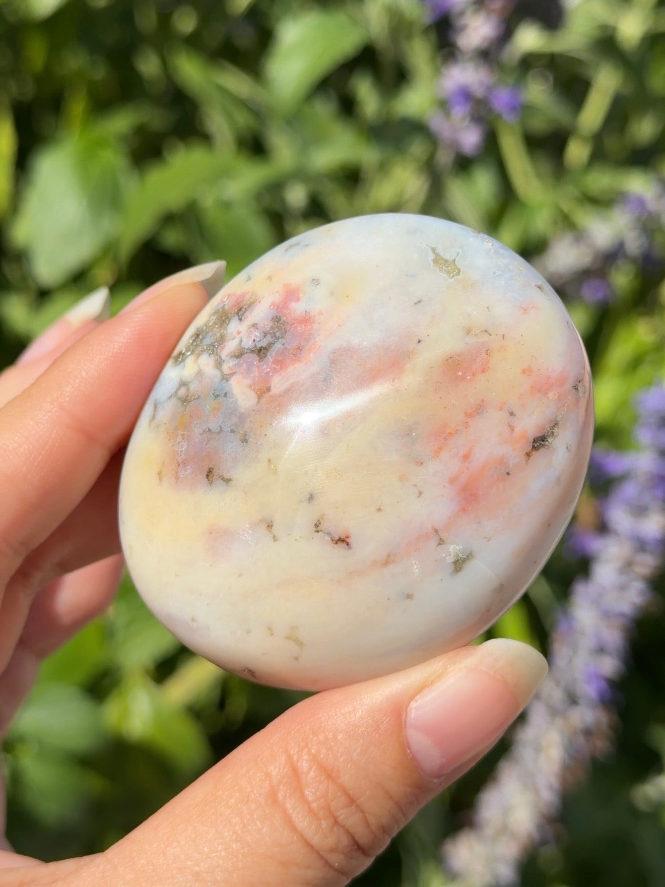 
                  
                    Pastel Ocean Jasper Palm Stone
                  
                