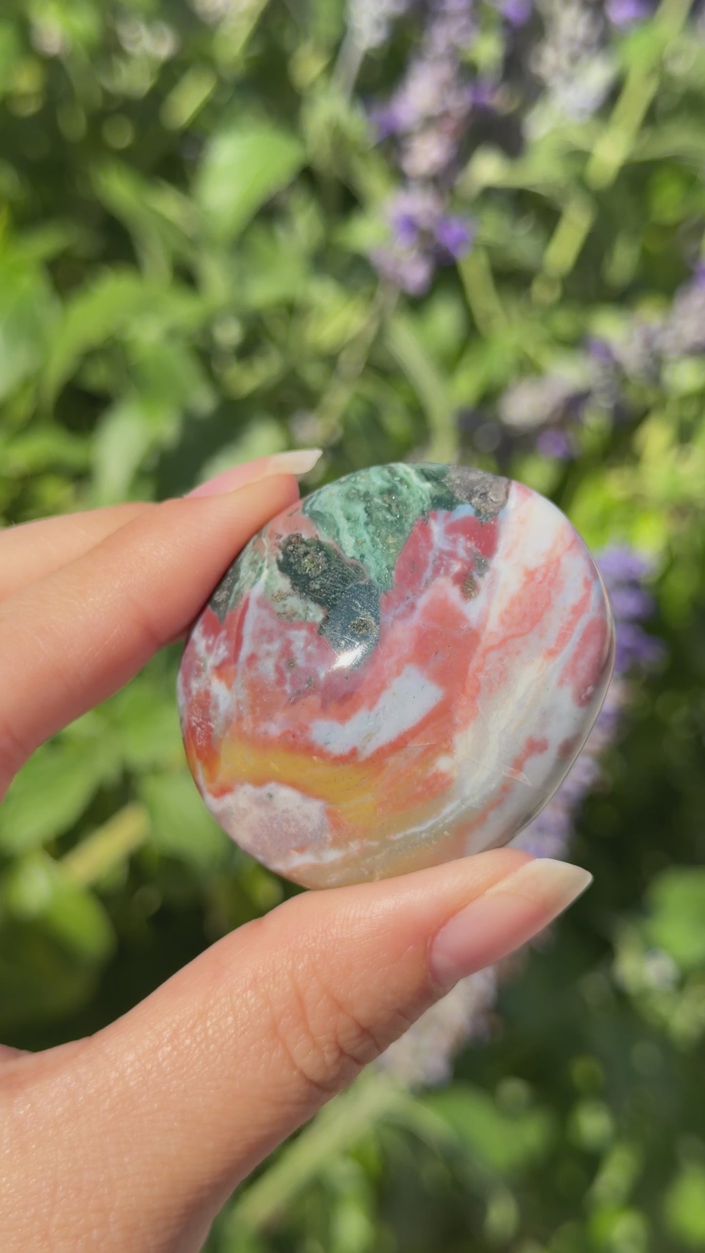 
                  
                    Load and play video in Gallery viewer, Ocean Jasper Palm Stone
                  
                