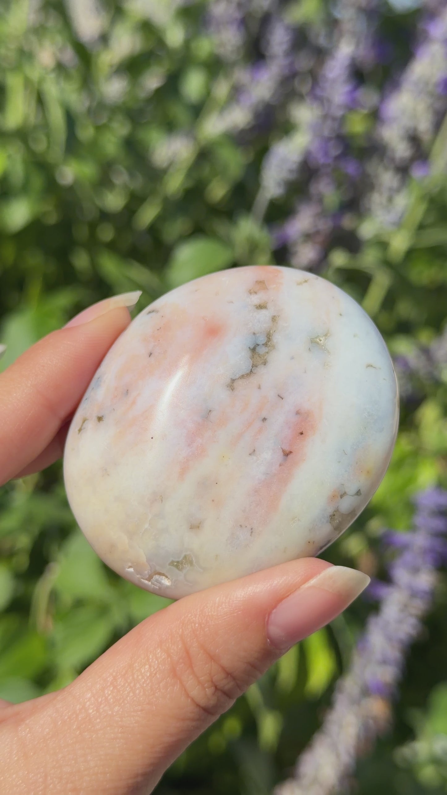 
                  
                    Load and play video in Gallery viewer, Pastel Ocean Jasper Palm Stone
                  
                