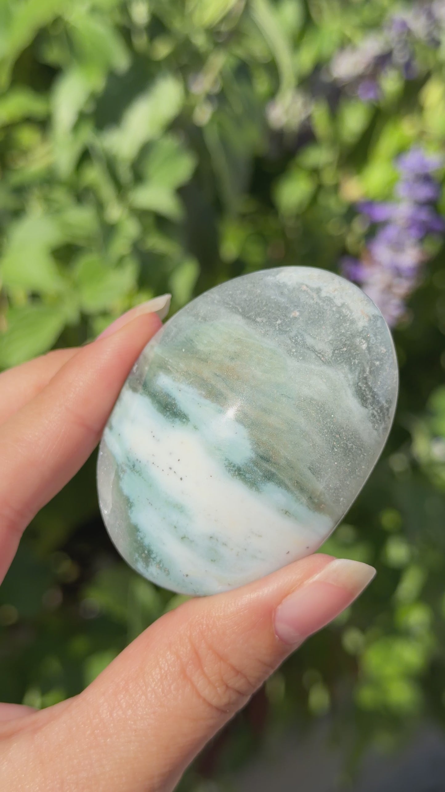 
                  
                    Load and play video in Gallery viewer, Ocean Jasper Palm Stone with Pyrite
                  
                