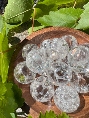 Mini Fire and Ice Quartz Sphere